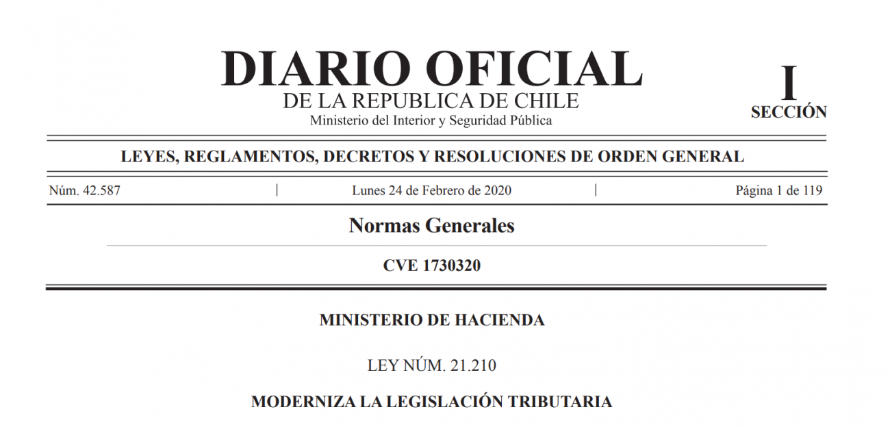 Ley que Moderniza la Legislación Tributaria: Publicación de Sentencias Definitivas de los Tribunales Tributarios y Aduaneros