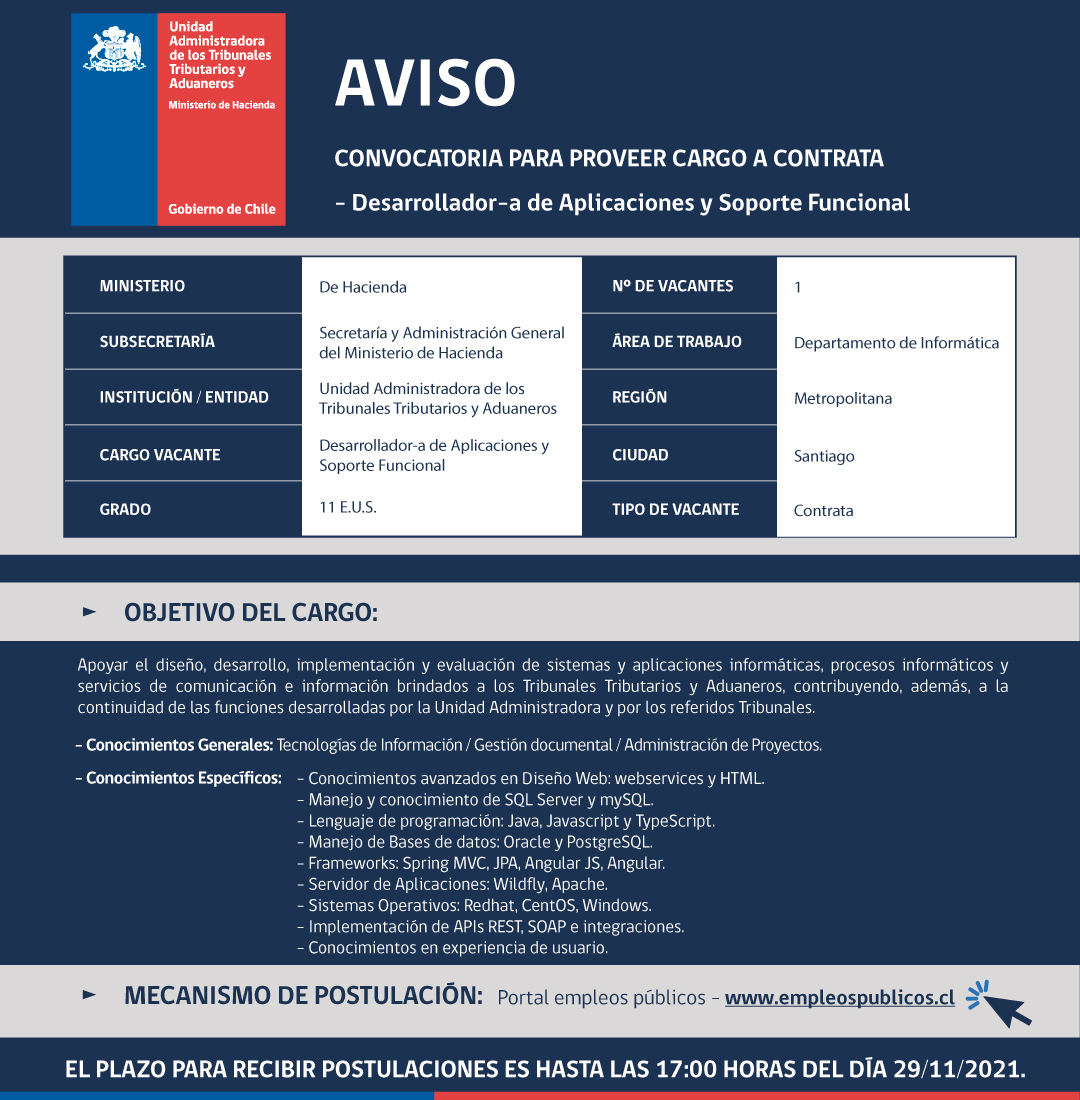 empleo Desarrollador Aplicaciones y Soporte Funcional